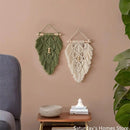 GobekUsa Handmade Macrame Leaf Hanging Tapestry Wall Decoration Mini Tapestry with Wood Stick
