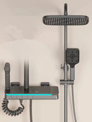GobekUsa Brass Shower Faucet Set with Intelligent Atmosphere Light and Pressurized System