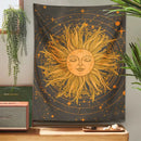 GobekUsa Celestial Sun Moon Wall Tapestry: 70s Retro Psychedelic Room Decor Art