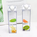 GobekUsa Clear Milk Carton Water Bottle & Drinking Cup, Portable Plastic Juice Tea Storage