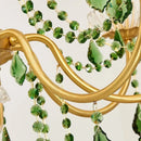 GobekUsa Green Crystal Chandelier for Living Room - Bohemian Style LED Pendant Lighting