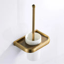 GobekUsa Antique Bronze Bathroom Accessory Set: Shelf, Towel Rack, Holder, Brush, Hanger, Hook