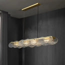 GobekUsa Art Glass Dining Table Chandelier: Modern Luxury LED Hanging Light Fixtures