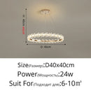 GobekUsa Crystal Ring LED Chandelier: Modern Luxury Pendant Lamp for Home Decor