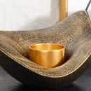 GobekUsa Gold Geometric Candlestick Bowl - Elegant Home Decor & Centerpiece