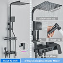 GobekUsa Digital Display Shower Faucet Rainfall Head Thermostatic Mixer Set