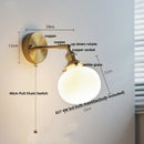 GobekUsa Ceramic LED Wall Lights with Pull Chain Switch for Bathroom Mirror