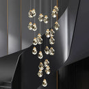 GobekUsa Crystal Chandelier Stair Pendant Light Modern Living Room Interior Lighting