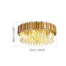 GobekUsa Golden Stainless Steel Crystal Chandelier: Modern Round LED Light for Dining Room
