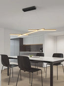 GobekUsa LED Strip Pendant Chandelier for Living Dining Kitchen Island, Minimalist Home Decor Fixture