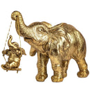 GobekUsa Golden Silver Elephant Swing Statue Home Decor Animal Sculptures
