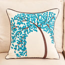 GobekUsa Butterfly Tree Embroidered Cushion Cover for Office Sofa & Home Decoration.