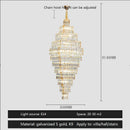 GobekUsa Crystal Large Chandelier for Villa Duplex Loft Stairs, Elegant Hall Pendant Light