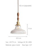 GobekUsa Brass Glass Retro Chandelier Art Deco LED Dining Room Light