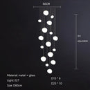 GobekUsa Cobblestone Glass LED Pendant Lights for Villa Hotel Loft Stair Lamp