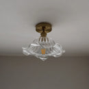 GobekUsa Green Flower Glass LED Ceiling Light Fixture - Nordic Modern Design