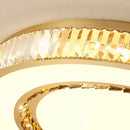 GobekUsa Gold Crystal Ceiling Lamp Double Layer Modern Chandelier Led Glossy Bedroom Decor