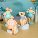GobekUsa Beach Swimsuit Women Resin Sculpture Figure Desk Ornament Room Decor