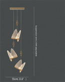 GobekUsa Butterfly LED Chandelier: Modern Hanging Light for Home, Bedroom, Coffee Store & More