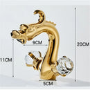 GobekUsa Gold Crystal Double Handle Basin Faucet for Bathroom Sink Mixer Tap