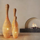 GobekUsa Bamboo Floor Lamp: Unique Rattan Light for Living Room, Bedroom, Teahouse Decor