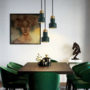 GobekUsa Emerald-Green LED Pendant Lamp for Dining Living Room Loft Bar Bedside
