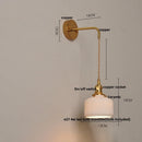 GobekUsa Ceramic Copper Wall Light Fixture with Pull Chain Switch, E27 LED, Modern Nordic Design