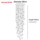 GobekUsa Crystal Ball Nordic LED Chandelier - Modern Staircase Decorative Lighting