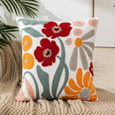 GobekUsa Daisy Yellow Floral Geometric Pillow Cover - Soft Cozy Embroidery for Living Room