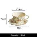 GobekUsa Gold-plated Classical Ceramic Cup & Saucer Set for Dining Table Coffee Afternoon Tea
