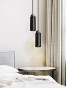 GobekUsa Black Stone Bedside Chandelier, Modern Nordic Design, E27 LED Pendant Lamp