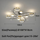 GobekUsa Gold Aluminum LED Chandelier with K9 Crystal, Luxury Pendant Lights for Home Décor