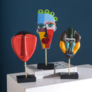 GobekUsa African Abstract Face Monkey Sculpture for Modern Home Decor