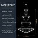 Modern Crystal Staircase Chandelier in Gold or Black