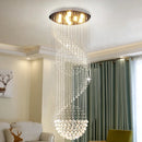 GobekUsa Crystal Staircase Chandelier: Modern LED Indoor Lighting for Living Room, Lobby, and Home