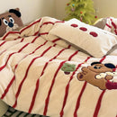 GobekUsa Cozy Autumn Winter King Size Duvet Set with Velvet Blanket Cover