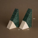 GobekUsa Green Marble Bookends Retro Travertine Holder Home Decor