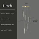 GobekUsa Golden LED Crystal Chandelier for Living Room Staircase