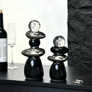 GobekUsa Decorative Crystal Ball Statue Figurines for Home Decor - Geometric Stone Pile