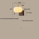 GobekUsa Glass Wall Light Fixture Walnut Wood Modern Nordic Pull Chain Switch Lamparas