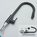 GobekUsa Black Kitchen Faucet: Single Handle Pull Out Mixer, Two Function Hot and Cold Water Taps