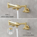 GobekUsa Brass Double Joint Telescopic Kitchen Faucet, Double Handle Sink Faucet