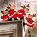 GobekUsa Christmas Door Frame Decor Set - Festive Wooden Xmas Pendants & Merry Santa Claus Stickers