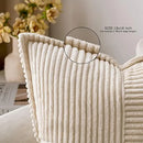 GobekUsa Boho Striped Pillow Covers for Sofa Bed Decor, 45x45 White Polyester Pillowcases