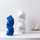 GobekUsa Geometric Square Sculpture Stack Figurine Home Decoration Accessory