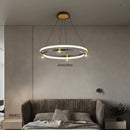 GobekUsa Black Ring LED Pendant Chandelier for Table Dining Living Kitchen Island Lighting