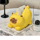 GobekUsa Cartoon Siamese Kitten Ceramic Tissue Box for Coffee Table and Desk