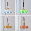 GobekUsa Blue Glass LED Pendant Lamp for Dining Living Room Bedroom