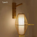 GobekUsa Bamboo Wall Lights: Retro Hand-woven Luminaire for Bedroom, Corridor, Hotel, Restaurant Decor