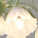 GobekUsa Green Flower Ceiling Chandelier: Elegant Iron Art Pendant Lamp for Living Room, Bedroom, Villa